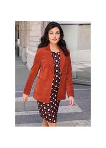 Jerseyblazer Alba Moda "Cordblazer Cordblazer", Damen, Gr. 46, orange, Obermaterial: 82% Polyester PES. 15% Polyamid PA. 3% Elasthan EL., Modern, normal, Blazer