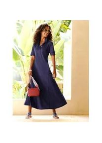 Sommerkleid Heine "Kleid", Damen, Gr. 48, Normalgr&ouml;&szlig;en, marine, 100% Baumwolle, unifarben, lang, Kleider Sommerkleid