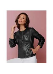 Lederblazer Mainpol "Lammnappa-Lederblazer", Herren, Gr. 42, schwarz, 100% Lammnappaleder, Blazer