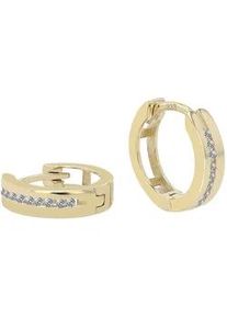 Adelia&acute;s Klappcreolen ADELIA ́S "Damen Ohrringe &ndash; Klappcreole aus 333 Gold mit Zirkonia", Damen, Gr. Damen, gold, Ohrringe Klappcreolen, Geschenkidee: zeitlos und vielseitig