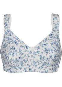 B&uuml;gelloser BH SuSa "BH ohne B&uuml;gel Prints", Damen, Gr. 120, Cup E, blau (blau, flowers), Obermaterial: 92% Baumwolle CO. 6% Polyamid PA. 2% Elasthan EL., BHs