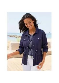 Blusenblazer Casual Looks "Blusenblazer", Damen, Gr. 40, marine, 94% Polyamid, 6% Elasthan, Blazer Blusenblazer