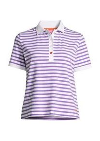 Poloshirt SALZHAUT "Poloshirt HEIKE", Damen, Gr. L, lila (lila, wei&szlig;), Obermaterial: 92% Baumwolle CO. 8% Elasthan EL., Shirts
