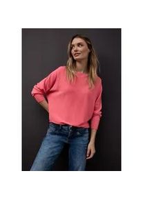 Strickpullover Street One, Damen, Gr. 42, striking coral, Strick, Obermaterial: 60% Viskose, 40% Baumwolle, unifarben, l&auml;ssig geschnitten h&uuml;ftbedeckend, Rundhals, B&uuml;ndchen, Pullover Strickpullover, mit Rundhals