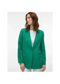V&eacute;ro Moda Longblazer VERO MODA "VMZELDA LS LOOSE BLAZER NOOS", Damen, Gr. 34, bosphorus, Web, Obermaterial: 78% Polyester, 18% Viskose, 4% Elasthan, unifarben, loose fit Po-bedeckend, tiefer V-Ausschnitt, Blazer Longblazer, l&auml;ssige Form, 1-Knopf Verschluss