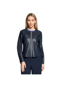 Jackenblazer Betty Barclay "Damen mit Rei&szlig;verschluss", Damen, Gr. 38, dunkelblau, Obermaterial: 100% Polyurethan, 100% Polyester, sehr schmal normal, Rundhals, Blazer