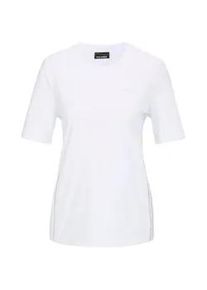 Kurzarmshirt GOLDNER "Sport-Shirt mit Reflektoren", Damen, Gr. 42, wei&szlig;, Obermaterial: 92% Polyester PES. 8% Elasthan EL., normales B&uuml;ndchen, Shirts, mit Reflektoren im Vorderteil f&uuml;r gute Sichtbarkeit in der D&auml;mmerung und Dunkelheit
