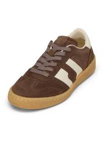 Marc O'Polo Sneaker MARC O'POLO "mit Struktur-Akzenten", Damen, Gr. 38, faded braun, chalky sand, Obermaterial: 96% Leder (Rind), 4% Polyester, unifarben, Schuhe Sneaker