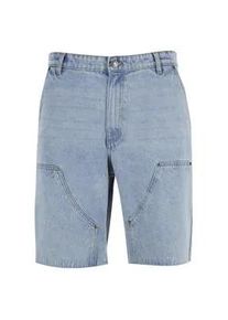 Shorts Urban Classics "Urban Classics Open Edge Two Knee Denim Shorts", Herren, Gr. 30, Normalgr&ouml;&szlig;en, new light blau washed, 100% Baumwolle, unifarben, loose fit, Hosen Shorts