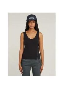 G-Star Raw T-Shirt G-STAR "Asymmetrical Zip Slim Tanktop", Damen, Gr. XS, dk schwarz, Obermaterial: 100% Baumwolle, Shirts T-Shirt