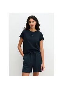 Marc O'Polo Shorty MARC O'POLO "Mix N Match Cotton Pyjama Set Short", Damen, Gr. XS, schwarz navy, Jersey, Obermaterial: 100% Baumwolle, bequem kurz, Rundhals, Homewear-Sets Shorty, mit kurzem Arm und Rundhalsausschnitt, Hose mit Gummizug