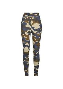 Leggings Urban Classics "Urban Classics Damen Ladies High Waist Camo Tech Leggings", Damen, Gr. XS, US-Gr&ouml;&szlig;en, summerolive camo, 77% Polyester, 23% Elasthan, slim fit, Hosen Leggings