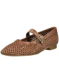 Riemchenballerina Paul Green "Paul Green Ballerinas Veloursleder", Damen, Gr. 39, nut, Veloursleder, Schuhe Riemchenballerina