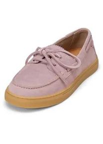 Marc O'Polo Bootsschuh MARC O'POLO "aus weichem Veloursleder", Damen, Gr. 40, schwarz dried rose, Obermaterial: 100% Leder (Rind), unifarben, Schuhe Bootsschuh