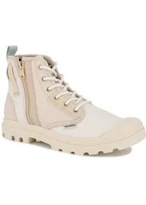 Schn&uuml;rboots Palladium "PAMPA DETROIT ZIP SU", Damen, Gr. 40, tropisand, cream, Textil, Schuhe Schn&uuml;rboots, Schn&uuml;rstiefel, Schn&uuml;rstiefelette aus Canvas mit Rei&szlig;verschluss
