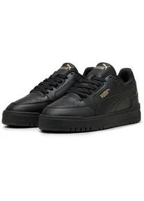 Sneaker Puma "SHUFFLE DOWNTOWN", Damen, Gr. 40, Puma schwarz, Puma schwarz, Puma gold, Synthetik, Schuhe Sneaker, leicht profilierte Gummilaufsohle, Schn&uuml;rverschluss