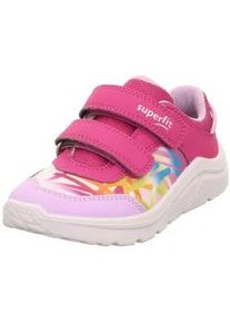 Sneaker Superfit "KICKS WMS: weit", Damen, Gr. 28, pink bunt, Lederimitat, Polyester, mehrfarbig, Schuhe Sneaker, Klettschuh, farbiges Muster, WMS: W V, Gr&ouml;&szlig;enschablone zum Download