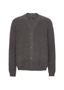Strickfleecejacke Clean Cut Copenhagen "Clean Cut Copenhagen Brooks Cardigan", Herren, Gr. L, taupe braun melange, 79% Baumwolle, 16% Polyester, 3% Elasthan, 2% Wolle, unifarben, normal, amerikanischer Ausschnitt, Jacken