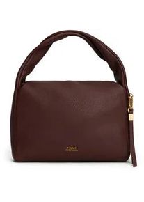 Hobo Tommy Hilfiger "CITY LEATHER SHOULDER BAG", Herren, Gr. B/H/T: 29cm x 19cm x 11cm, dunkelbraun, Leder, Taschen Hobo, Damen Tragetasche, Schultertasche mit Logoschriftzug