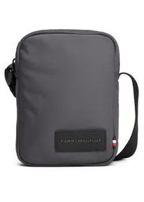 Umh&auml;ngetasche Tommy Hilfiger "TH REPREVE MINI REPORTER", Damen, Gr. B/H/T: 15cm x 20,5cm x 7cm, dunkelgrau, Textil, Taschen Umh&auml;ngetasche, Men Schultertasche, Crossbodybag mit Logo-Aufn&auml;her