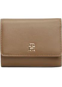 Geldb&ouml;rse Tommy Hilfiger "TH ICON TRIFOLD", Damen, taupe, Lederimitat, Kleinlederwaren, Damen Geldbeutel, Portemonnaie mit TH-Logo