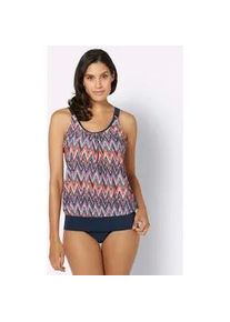 Tankini-Top feel good, Damen, Gr. 52, Cup C, blau (marine, bunt, bedruckt), Elasthan, Polyamid, Bikini-Oberteile
