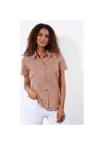 Hemdbluse Casual Looks, Damen, Gr. 50, cognac, wei&szlig;, gemustert, 50% Baumwolle, 50% Polyester, gemustert, mehrfarbig, Blusen Hemdbluse