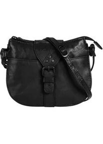 SPIKES & SPARROW Umh&auml;ngetasche SPIKES & SPARROW, Damen, Gr. B/H/T: 20cm x 16cm x 8cm onesize, schwarz, Leder, leicht gl&auml;nzend, unifarben, Taschen Umh&auml;ngetasche, echt Leder