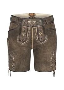 N&uuml;bler Trachtenlederhose N&Uuml;BLER "Lederhose kurz Viona", Damen, Gr. 42, EURO, braun, Obermaterial: 100% Lammleder LEL., Hosen