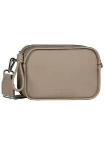 Handtasche Tom Tailor "Tatiana", Damen, Gr. B/H/T: 21cm x 13,5cm x 6cm, taupe, Polyurethan, clean, gepflegt, unifarben, Taschen Handtasche, fein gewebter dreifarbiger Gurtband mit harmonischem &bdquo;T&ldquo; ́Logodruck