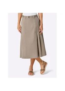 A-Linien-Rock CREATION L PREMIUM, Damen, Gr. 50, beige, 63% Lyocell, 37% Polyester, unifarben, wadenlang, R&ouml;cke A-Linien-Rock