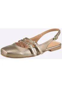 Ballerina Heine, Damen, Gr. 39, bronzefarben, Glattleder, Leder, Rindsleder, Schuhe Ballerina