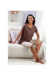 w&auml;schepur Pyjamaoberteil W&Auml;SCHEPUR "Schlafanzug-Shirt", Damen, Gr. 36/38, schoko, 50% Baumwolle, 50% Modal, unifarben, Shirts