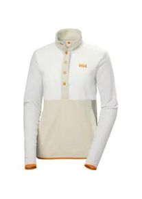 Fleecepullover Helly Hansen "W DAYBREAKER SNAP PULLOVER", Damen, Gr. L, snow, Fleece, Obermaterial: 100% Polyester, colorblocking, figurumspielend h&uuml;ftbedeckend, Rundhals, eingefasste Kante kontrastfarben, Sweatshirts Fleecepullover, Colorblocking Look, sportlicher Stil, f&uuml;r Outdoormode und Streetwear