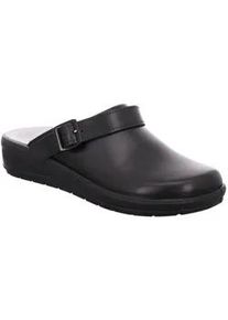 Clog Rohde "CATANIA", Damen, Gr. 40, schwarz, Leder, Schuhe Clog, Hausschuh, Schlappen, Clog, Homeslipper mit Plateausohle