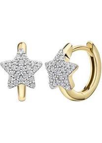 Paar Creolen Celesta, gelb, Ohrringe, Damen, one-size, Gold