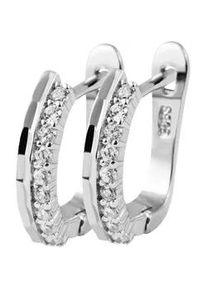 Adelia&acute;s Klappcreolen ADELIA ́S "Damen Ohrringe &ndash; Klappcreole aus 925 Silber mit Zirkonia", Damen, Gr. Damen, Silber 925 (Sterlingsilber), silber, Ohrringe Klappcreolen, Ein stilvolles Geschenk f&uuml;r besondere Momente