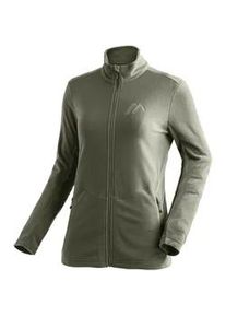 Fleecejacke Maier Sports "Denise Jacket W", Damen, Gr. 36, moosgr&uuml;n, 100% Polyester, hoch geschlossener Ausschnitt, Jacken Fleecejacke, Damen Midlayer, atmungsaktiv schnelltrocknend, Full-Zip, Regular fit