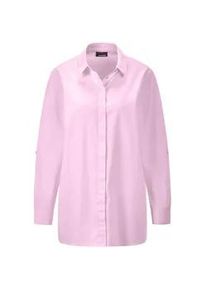 Hemdbluse GOLDNER "Kurzgr&ouml;&szlig;e Baumwollbluse mit Hemdkragen", Damen, Gr. 20, rosa (ros&eacute;), Obermaterial: 100% Baumwolle CO., Blusen Hemdbluse, Mit Seitenschlitzen