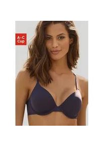 Schalen-BH s.Oliver "Louise", Damen, Gr. 75, Cup B, blau (nachtblau), Microtouch, Obermaterial: 59% Polyamid, 21% Polyester, 20% Elasthan, BHs Schalen-BH, mit nahtlos vorgeformten Cups