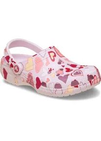 Clog Crocs "Classic Vday Clog", Damen, Gr. 41, rosa, pink milk hearts, CrosliteTM, kontrastfarbene Details, Schuhe Clog, Sommerschuh, Strandschuh, Hausschuh mit Fersenriemen