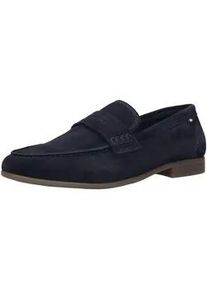 Slipper Bugatti "Bugatti Slipper Leder", Herren, Gr. 45, dunkelblau, Leder, Schuhe Slipper