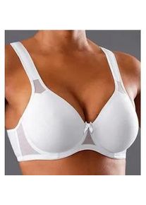 T-Shirt-BH Petite Fleur, Damen, Gr. 85, Cup C, wei&szlig;, Trikot;Mesh, Obermaterial: 90% Baumwolle, 5% Elasthan, 5% Polyamid, Basic, BHs T-Shirt-BH, mit B&uuml;gel und Netzeins&auml;tzen