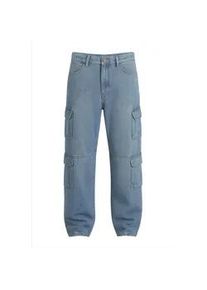 Stoffhose 2Y STUDIOS "2Y Studios 2Y Aidan Cargo Baggy Jeans", Herren, Gr. 30, Normalgr&ouml;&szlig;en, vintage blau, 100% Baumwolle, unifarben, normal, Hosen Stoffhose