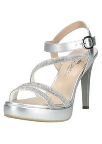Slingpumps Nero Giardini "Nero Giardini Pumps Leder", Damen, Gr. 38, silber, Leder, Schuhe Slingpumps