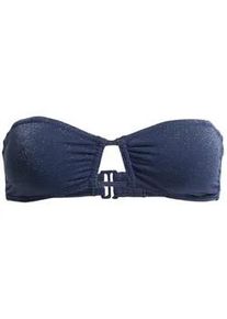 Bandeau-Bikini-Top Roxy "Roxy Shine", Damen, Gr. XL, Cup B, blau, Obermaterial: 71% recyceltem Nylon, 10% Metallisierte Faser, 10% Nylon, 9% Elasthan;, Bikini-Oberteile