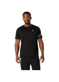 Laufshirt asics "ICON SS TOP", Herren, Gr. M, performance schwarz, cream, Obermaterial: 100% Polyester, Shirts Laufshirt