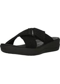 Sandale Clarks "Arla Wave", Damen, Gr. 40, schwarz, Kunstfaser, Schuhe Sandale, im superbequemen Slip-On-Design