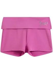 Shorts Juicy Couture "ROLL DOWN SHORTS. Damen", Damen, Gr. M, EURO-Gr&ouml;&szlig;en, super pink, Jersey, 40% Baumwolle, 40% Modal, 20% Polyester, Hosen Shorts, Trainingshose Damen, Sportshorts, Jersey, kurze Hose mit Glitzer, Sale