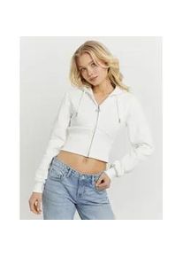 Strickjacke Tally Weijl "SSWCOCORA3", Damen, Gr. M, sanftes wei&szlig;, Strick, Obermaterial: 64% Baumwolle, 36% Polyester, unifarben, figurbetont kurz, ohne Ausschnitt, Strickjacken Strickjacke, Baumwollmischung, Basic, k&uuml;rzer geschnitten, aus super softem Material